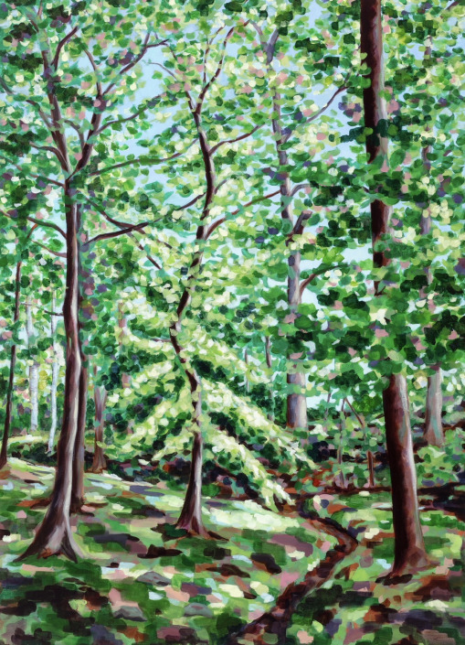 Malerin: Kerstin Schuckmann - Acryl - Im-Wald-140 X 100 cm