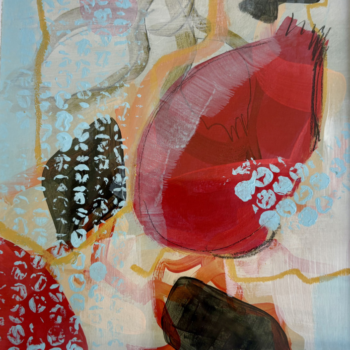 Können Hagebutten fliegen – 20 X 20 cm Malerin: Kerstin Schuckmann - Acryl - Können Hagebutten fliegen - 20 X 20 cm