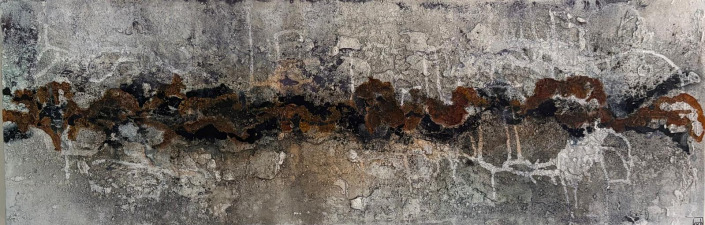 Gemälde Acryl - Kerstin Schuckmann - Lebenslinie - 40 X 120 cm