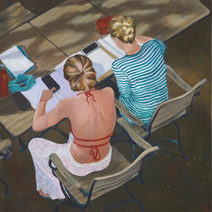 Malerin: Kerstin Schuckmann - Acryl - Homework - 100 X 100 cm