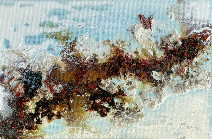 Gemälde Acryl - Kerstin Schuckmann - Höhenzug - 10X15 cm