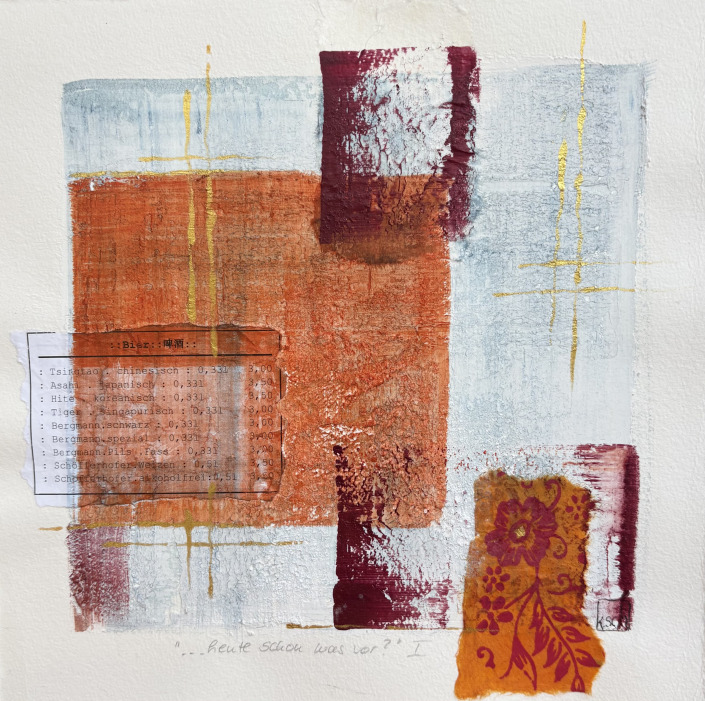 Gemälde Acryl - Kerstin Schuckmann - Heute schon was vor... I - 24X24 cm