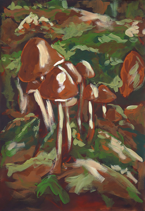 Landschaften - Malerin: Kerstin Schuckmann - Pilze - 100 X 70 cm
