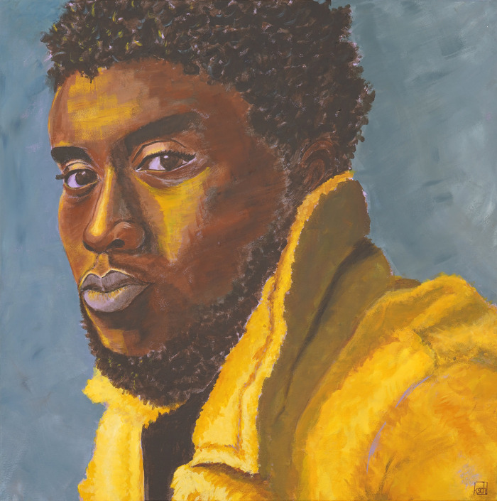 Figürliches - Malerin: Kerstin Schuckmann - Chadwick Boseman - 100 X 100 cm